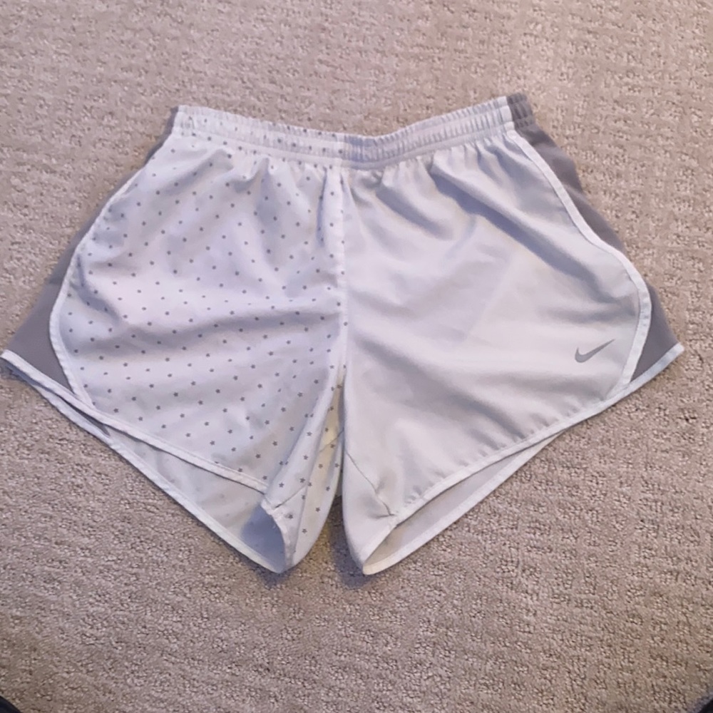 nike white and gray stars shorts